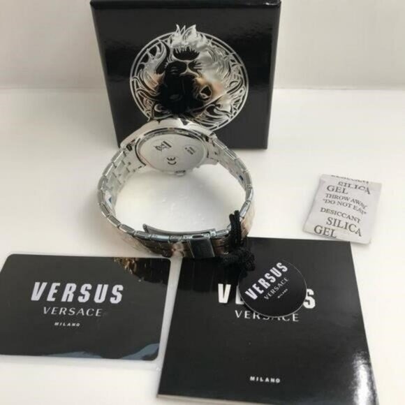 - New Authentic VERSUS Versace Men's Gray Dial Stainless Steel Bracelet Wa… - Picture 9 of 11